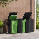  Spremište za 3 kante za otpad crno 207 x 79 x 117 cm čelično | shoptok.hr
