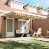 vidaXL Automatska uvlačiva tenda zelena i žuta 400x300 cm | shoptok.hr