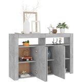 vidaXL Komoda z LED lučkami betonsko siva 115,5x30x75 cm | Shoptok.si