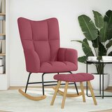  Stolica za ljuljanje s osloncem za noge boja vina od tkanine | shoptok.hr
