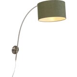 QAZQA Stenska obločna svetilka jeklo z nastavljivo zeleno barvo 35/35/20 | Shoptok.si