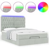  Otomanski krevet s madracima i LED 140x190 cm baršunasti | shoptok.hr