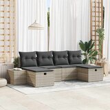 vidaXL Sjedeća garnitura za vrt 6 kom. Svijetlo siva poliratan Svjetlosiva 55 x 62 x 69 cm | shoptok.hr
