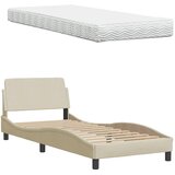  Krevet s madracem Hanko krem 90 x 190 cm od tkanine | shoptok.hr