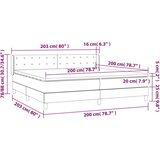  S oprugama i madracem crni 200x200 cm baršunasti | shoptok.hr