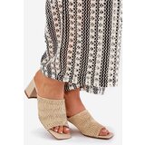 Boto Women's Heeled Sandals With Weaving Beige Ciariloria | ePonuda.com