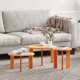  Klubska miza 3 pcs Voščeno rjava 47.5 x 47.5 x 27 cm, (5000073399) | Shoptok.si