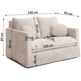 Ropez Kremno bela sedežna garnitura 140 cm Paphos – | Shoptok.si