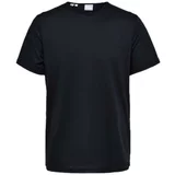 Selected Majice & Polo majice T-Shirt Bet Linen - Black Črna