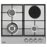 Hansa Ploča za kuhanje BHMI611302, kombinirana, 3 plin + 1 struja, inox, gus rešetka, wok plamenik Cijene