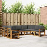  Set vanjskih sofa 9 kom. Prirodna i antracit Smeđa 304 x 189,5 x 73 cm | shoptok.hr