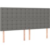 Maison Chic Posteljno vzglavje - Vzglavna omarica 4 kosa temno sivo 100x5x78/88 cm blago, (22077157) Cene