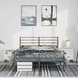  Metalni okvir kreveta uzglavlje i podnožje crni 135x190 cm | shoptok.hr