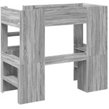  Postelja na podstrešju z mizo Siva Sonoma 75 x 190 cm, (5000137013) | Shoptok.si