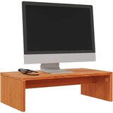 vidaXL Stojalo za zaslon voščeno rjavo 50x27x15 cm trdna borovina | Shoptok.si