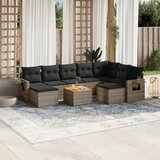 vidaXL 10-dijelni set vrtnih sofa od poliratana s jastucima sivi | shoptok.hr