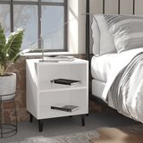Furnova Nočna omarica s kovinskimi nogami 2 kosa bela 40x30x50 cm, (22007946) | Shoptok.si