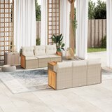 Maison Chic Seti vrtnega pohištva - Vrtna garnitura - Vrtni pohištvo set 7-delna z blazinami bež poli ratan, (21805163) | Shoptok.si