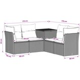  Set sofe 5 kom. Smeđa i krem bijela Poli Rattan i čelik | shoptok.hr