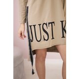 Kesi Dress with hood and print cappuccino | shoptok.hr