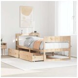 vidaXL Posteljni okvir brez vzmetnice 75x190 cm trdna borovina Cene