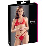 Cottelli Collection Cottelli Lingerie – Lace Set with Crotchless String – Red Cene