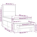 Box spring krevet s madracem crni 90x200 cm baršunasti | shoptok.hr