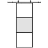 vidaXL Drsna vrata z opremo 76x205 cm kaljeno steklo in aluminij, (22058232) | Shoptok.si