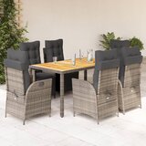 vidaXL 7-dijelni vrtni blagovaonski set sivi od poliratana | shoptok.hr