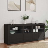  Komoda z LED lučkami črna 162x37x67 cm | Shoptok.si
