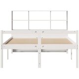 vidaXL Knjižna postelja brez ležišča bela 140x190 cm trdna borovina | Shoptok.si