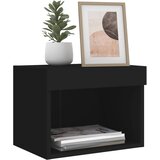  Noćni ormarići s LED svjetlima zidni 2 kom crni | Eponuda.com