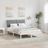 Krevetni okvir s tapiciranim uzglavljem Bijelo 135 x 190 cm | shoptok.hr