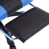  Igraća stolica od umjetne kože s osloncem za noge plavo-crna | shoptok.hr