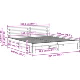  Okvir kreveta od borovine Vosak smeđi Masivno drvo 200 x 200 cm | shoptok.hr