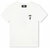 Karl Lagerfeld Otroška bombažna kratka majica bela barva