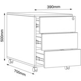 MID.YOU Predalnik Na Kolescih Salia T70, Antracit, Barva Hrasta | Shoptok.si