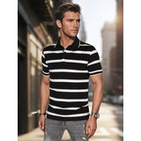 DStreet Koszulka męska polo w paski czarna | Shoptok.si