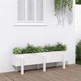 vidaXL Vrtna visoka greda bela 121x30x38 cm trdna borovina Cene