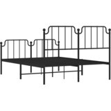  Metalni okvir kreveta s uzglavljem i podnožjem crni 135x190 cm | shoptok.hr