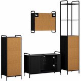  Set ormarića za kupaonicu 4 kom. Crni hrast 40 x 36 x 200 5 cm - Crni hrast Ormar ispod sudopera (3 vrata) + viseći ormar + kupa | shoptok.hr