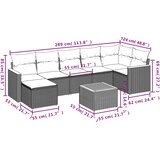  8-dijelni set vrtnih sofa od poliratana s jastucima crni | shoptok.hr