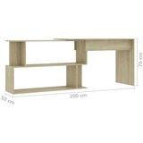  Kotna pisalna miza sonoma hrast 200x50x76 cm iverna plošča, (20640758) | Shoptok.si