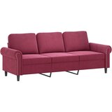  Trosjed s tabureom crvena boja vina 180 cm baršunasti | shoptok.hr