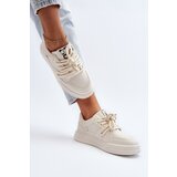 Boto Women's Beige Faux Leather Sneakers Avanalis | Shoptok.si
