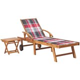 In Ležalnik z mizico in blazino trdna tikovina | Shoptok.si