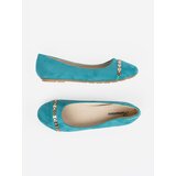 Shelvt Turquoise flat ballerinas for women | ePonuda.com