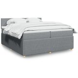 Maison Chic Box spring postelja - Vzmetna postelja z vzmetnico svetlo siva 200x200 cm blago SL17751, (21894552) | Shoptok.si