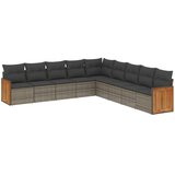  9-dijelni set vrtnih sofa od poliratana s jastucima sivi | shoptok.hr