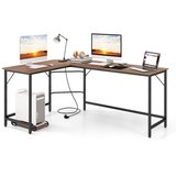 Costway Kotna pisalna miza s polnilno postajo 168 x 125 x 74,5 cm, (5000007001) | Shoptok.si